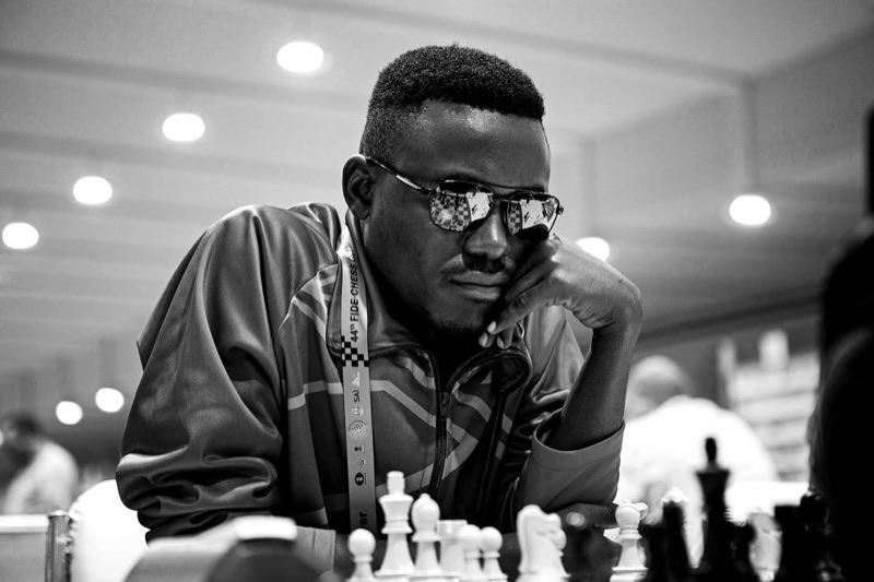 A player in concentration, 44th Chess Olympiad, Chennai
