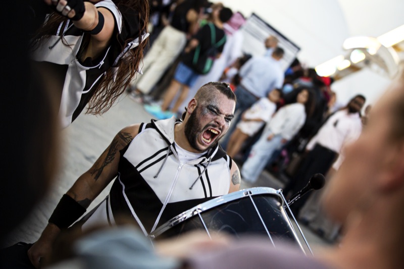 Drummer performing, Bahrain F1 weekend festival