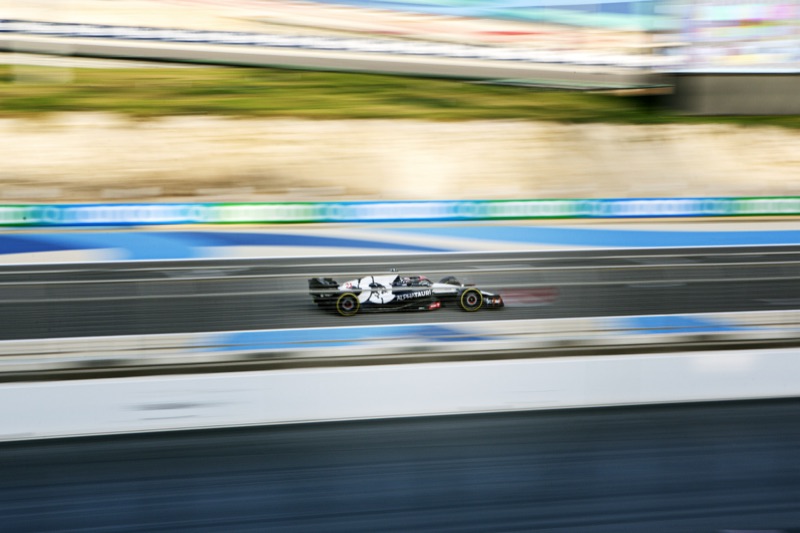 Formula 1 car at speed, Bahrain test days