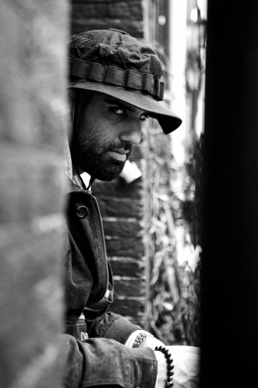 Portrait in an alleyway, candid